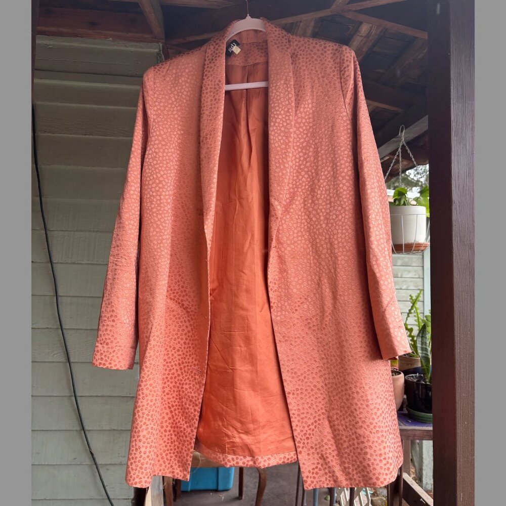 Peach sheen spotted jacket (Size Large, TBA)